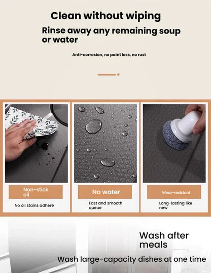 Gray Large Single Slot Stainless Steel Kitchen Sink Multifunctional Wash Dish Basin Nano Honeycomb Embossed Undermount Basin