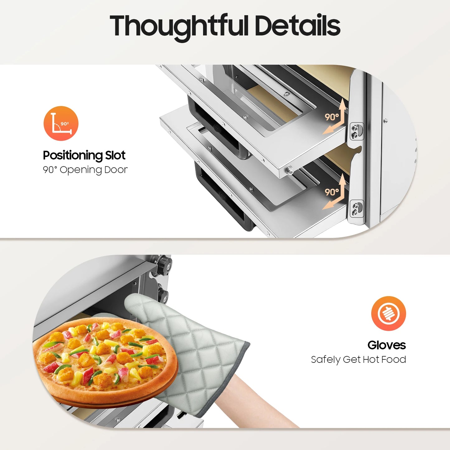 3000 W Pizzaofen 2 Etagen Toaster Bäckerofen Edelstahl Elektrischer Pizzaofen Backmaschine Elektrischer Backofen Küche Micr