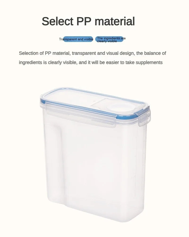 4PCS Kitchen Food Storage Tank Miscellaneous Grain Storage Box 2.5L/4L Set Transparent PP Sealed and Waterproof Storage Tank..