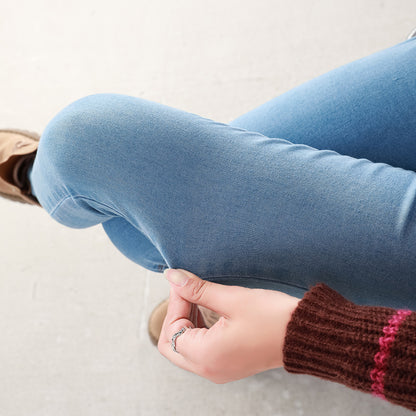 Fashion Women's Slim Skinny Jeans Comfortable Stretch Casual Solid Colours Pencil Pants Female Black Denim Trousers