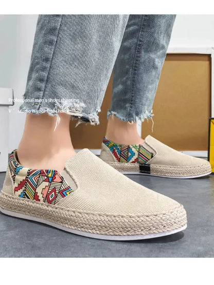 2023Men Turnschuhe Casual Sommer Low-top Cord Schuhe Fischer Schuhe Faul Schuhe Slip-on Tuch Schuhe Trendy männer Schuhe.