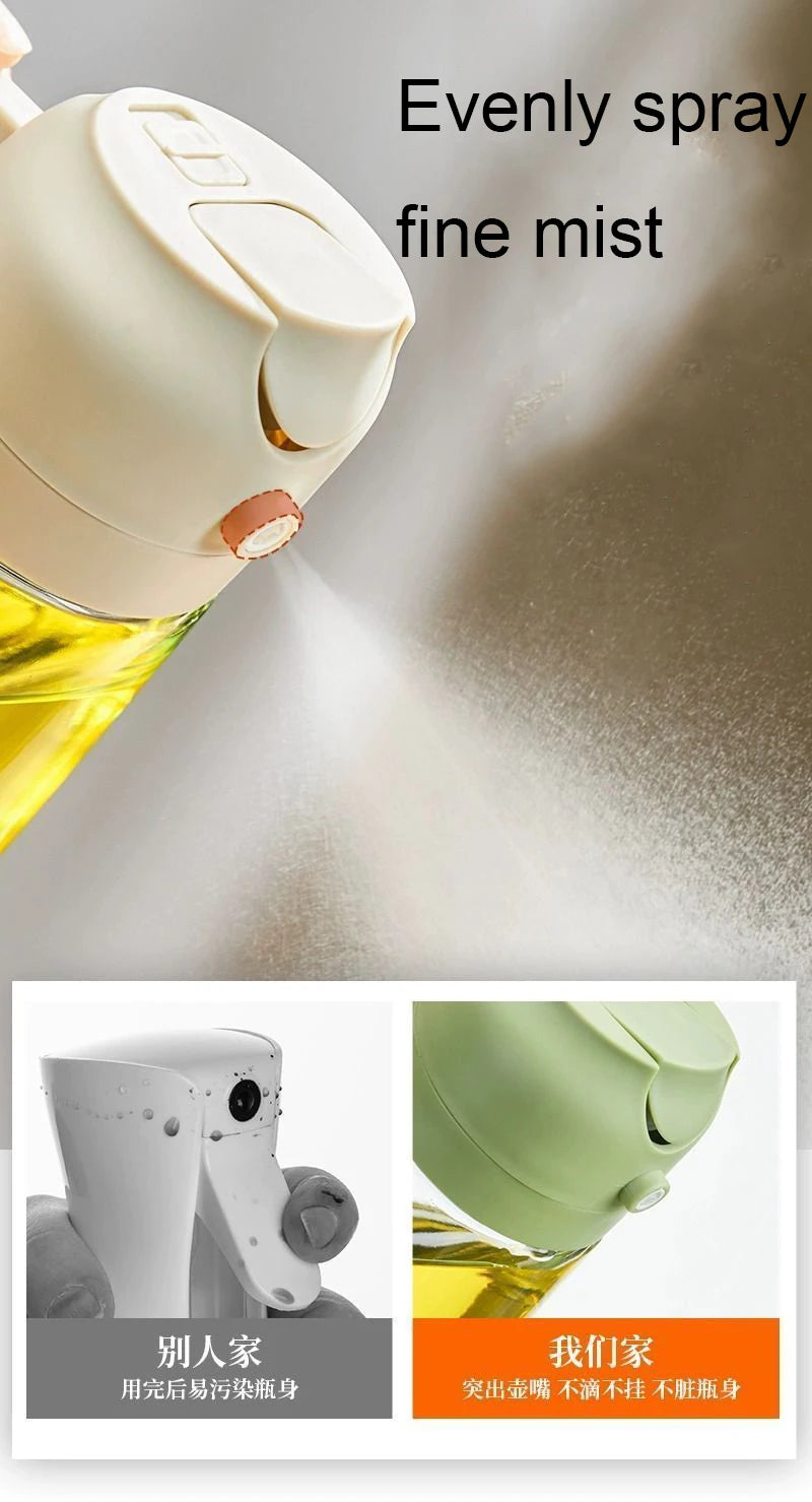 2in1 Kitchen Spray Oil Dispenser Oil Sprayer Polisher or Oil Brush for Air Fryer Salad Grilling Roasting Cooking Kitchen Acceeso.