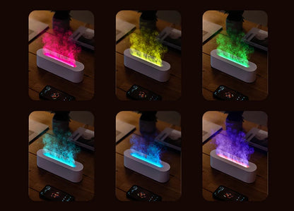 KINSCOTER Realistic Colorful Flame Aromatherapy Diffuser Aroma Essential Oil 150ml USB Air Humidifie Purifier Air Freshener.