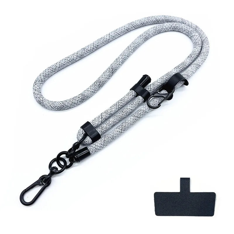Phone Lanyard Adjustable 1 Cm Diameter Outdoor Universal Case Crossbody Shoulder Card Neck Cord Clip Hang Anti-lost Wrist Strap.