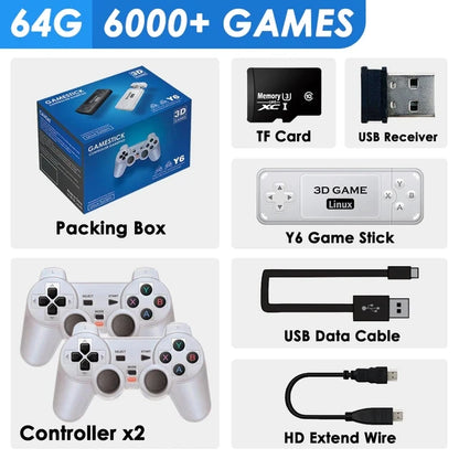 BOYHOM Y6 Retro Game Console 4K 60fps HDMI Output Low Latency GD10 TV Game Stick Dual Handle Portable Home Game Console for GBA.