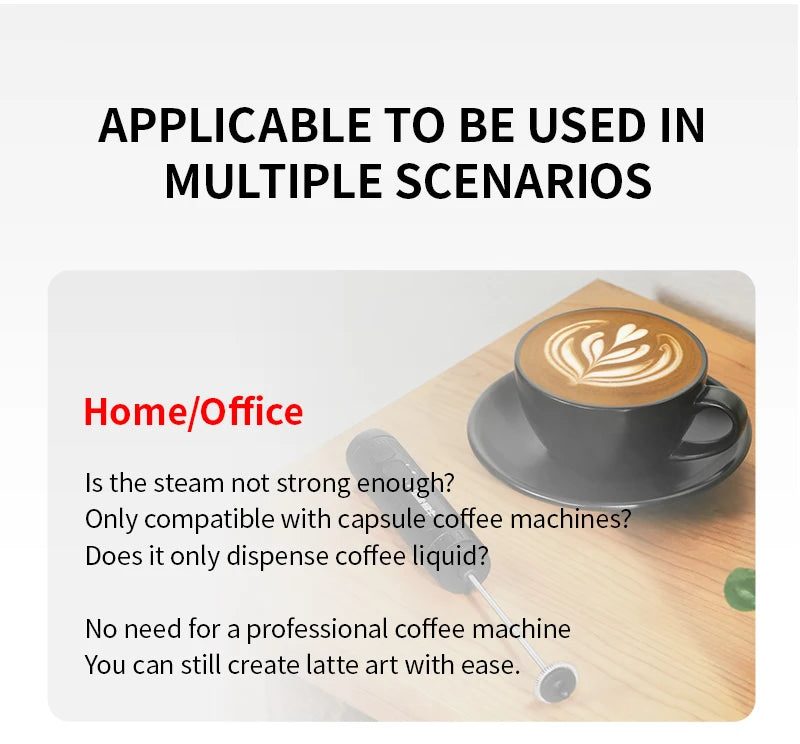 MHW-3BOMBER Official Electric Milk Frother Portable Home Barista Tools Kitchen Accessories.