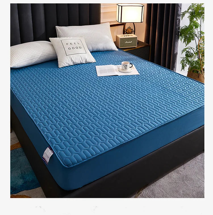 Waterproof Thicken Mattress Cover Quilted Latex Mat Bed Covers Pad Skin-Friendly Fitted Sheet Protector Bedspread150/160/180x200.