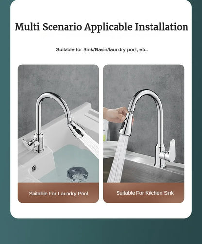 GEGVE Removable Kitchen Faucet  Flexible Head Hot Cold Faucets Tap Tap Mixer Manual Black for Kitchen Sink Adapted To Israel