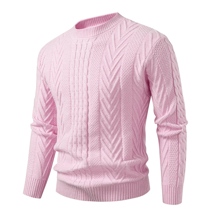 Autumn Winter Men's Fashion Knit Sweater Unisex O-Neck Knitted Pullovers Youthful Vitality Slim Fit Korean Style Casual Sweaters.