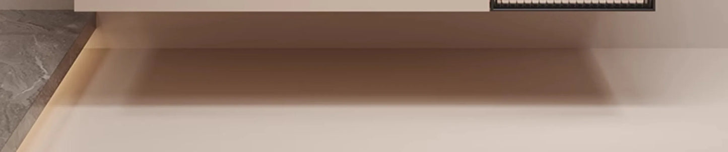 Cremefarbener Wind-Badezimmerschrank, integriertes Waschbecken aus Keramik, WC-Waschbecken-Kombination