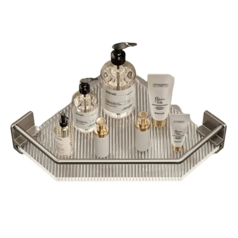 2PCS Badezimmer Acryl Regale Küche Lagerung Organizer Shampoo Regal Dusche Regal Bad Zubehör Kein Bohrer Lagerung Regal