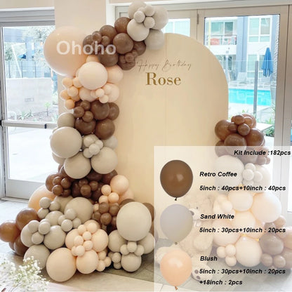 Kaffeebraun Beige Ballon Girlande Bogen Kit Oh Babyparty Dekoration Rustikale Hochzeit Kindergeburtstag Party Taufe Taufe