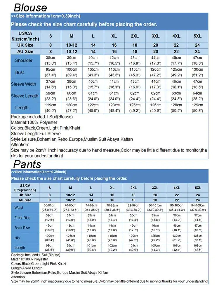 ZANZEA Herbst Muslimischen Sets Türkei Dubai Abaya Frauen Langarm-shirt Set Kausalen Hosen Anzüge Abayas Für Frauen IsIamic Outfits.