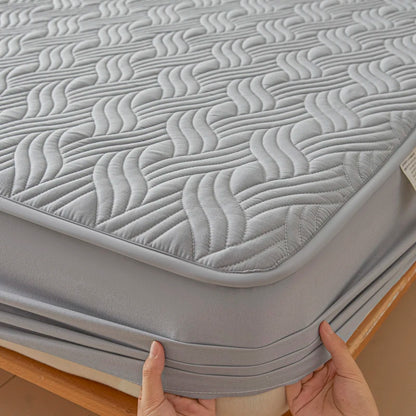 Dreamreal Cotton Thick Quilted Mattress Cover Anti-bacterial Anti-mite Mattress Protector Topper Pad Soft Fitted Sheet 6 Colors.