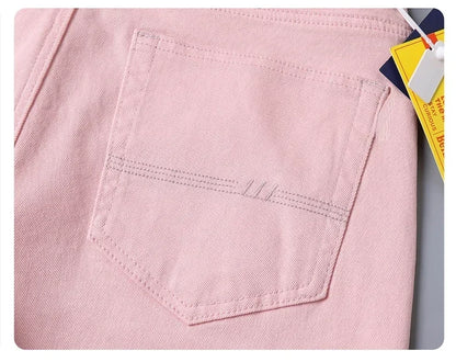 98% Cotton 4 Colors Stretchy Jeans Men's Mid-waist Straight Pencil Denim Trousers Brand Clothing Personality Fashion Male Pants