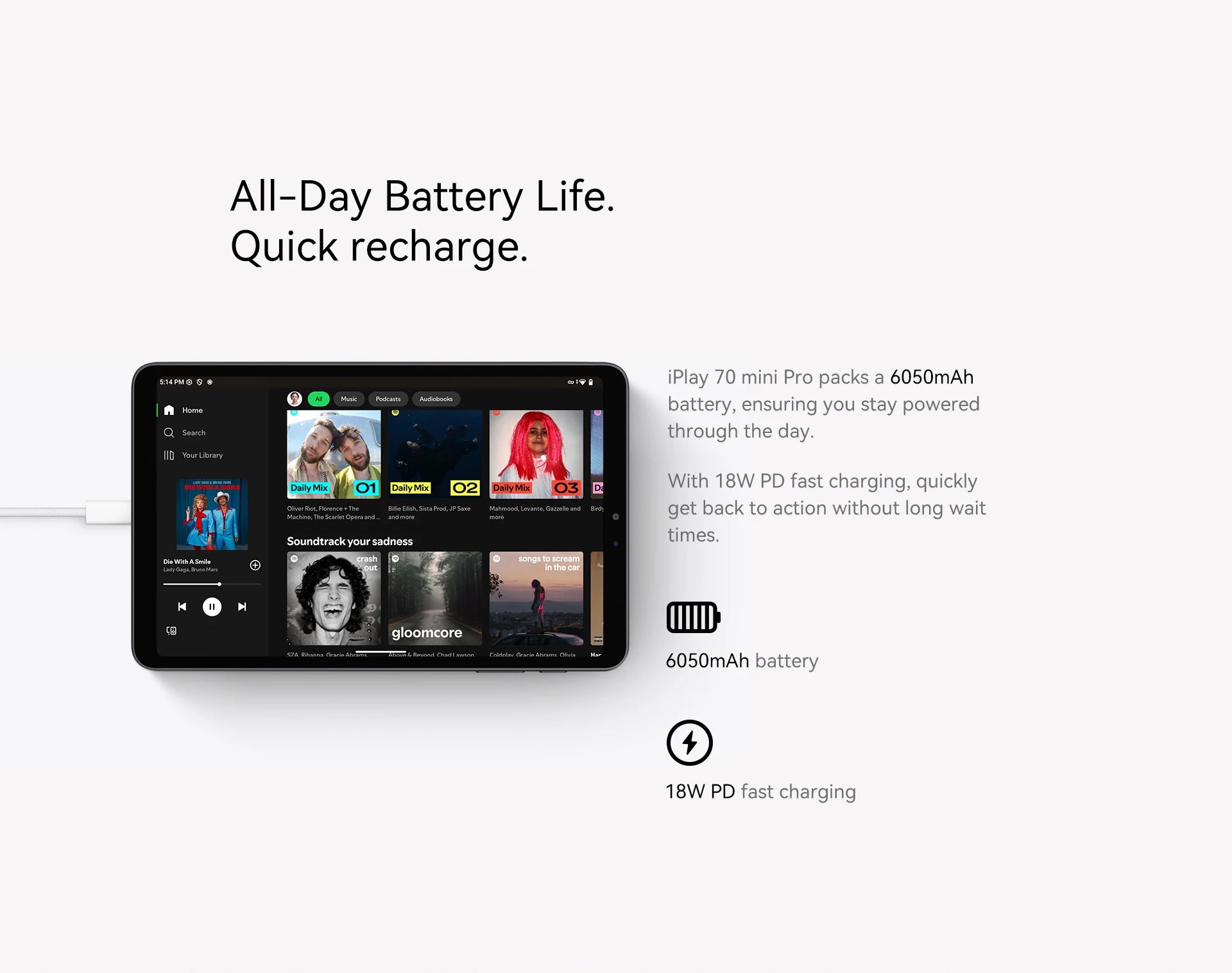 ALLDOCUBE iPlay70 mini Pro Tablet 8.4" 90Hz Display MT8791 16GB（8GB+8GB Virtual）RAM 256GB ROM 4G LTE 6050mAh Android15.