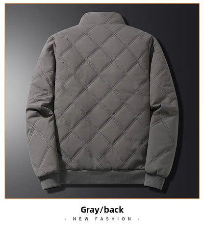 2025 Men's Warm Parker Coat Autumn/Winter Outdoor Sports Thick Anti Cold Cotton Jacket Stand up Collar Checkered Cotton Coat.