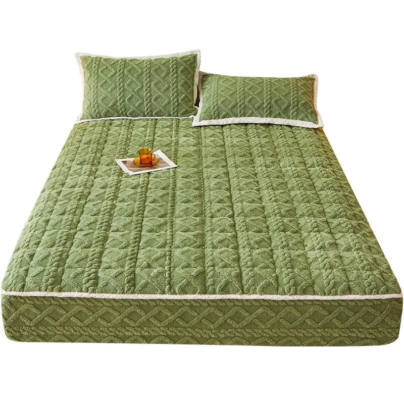 Milk Velvet Mixed With Cotton Home Bed Sheet Thickened Bed Cover Winter Velvet Mattress Coral Velvet Protective Bed Cover ZF606.