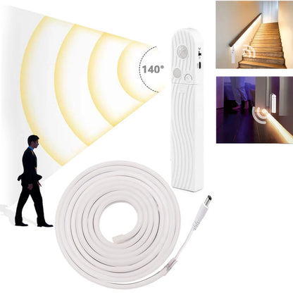 DC5V Neon LED Light Strip Wiress PIR Motion Sensor 6X12MM Silicone Tube Rope SMD2835 120Leds/m Waterproof Flexible Tape Ribbon.