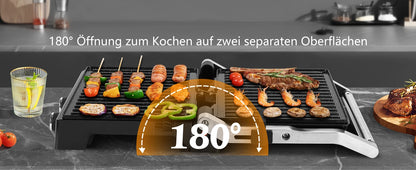 Aigostar contact grill, ceramic-coated, 30-minute timer. Panini grill and sandwich maker for sandwiches, steak, and toasters.