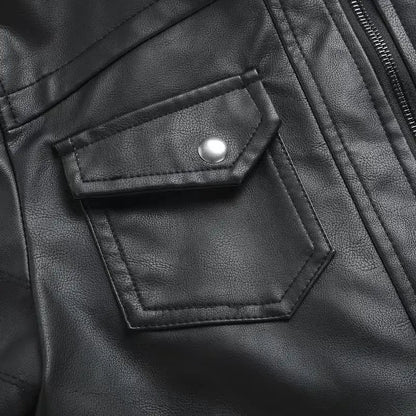 Men's vintage warm leather jacket, Honda motorcycle racing jacket, zipper windbreaker top, outdoor fashion, warm, winter.