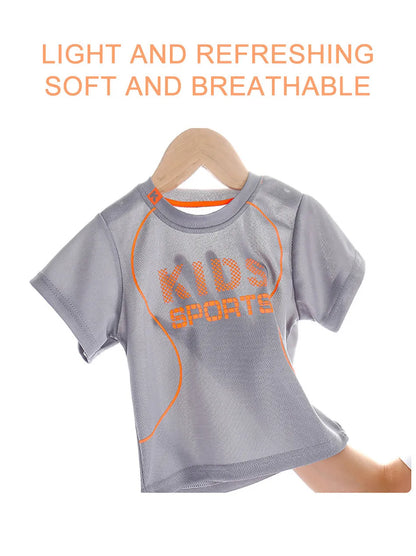 Kids Clothes Set Boy Girl Shorts and Short Sleeves Summer Clothing Sport Casual Children Top and Bottom Clothes Set.