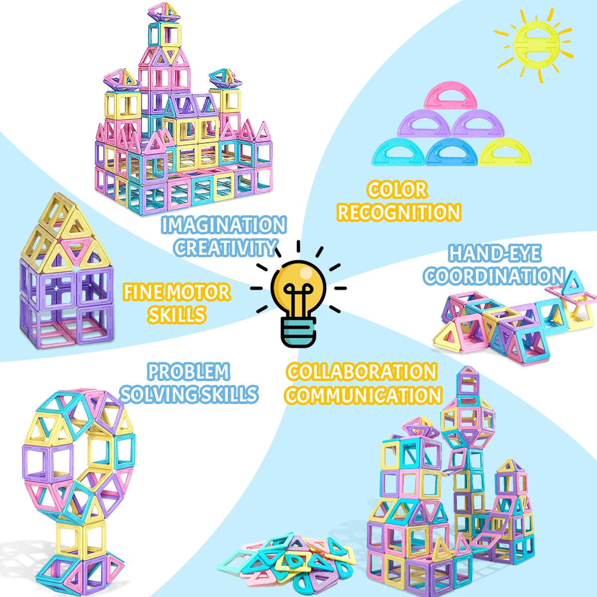 STEM Educational Magnetic Building Blocks Set for Boys & Girls Engaging Magnet set Creative Development Toy for Kids Gift.