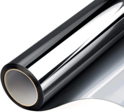 2/3/5M Einweg-Spiegel-Fensterfolie, Vinyl, selbstklebend, reflektierend, Solarfolie, Sichtschutz, Fenstertönung für Zuhause, silberner Glasaufkleber