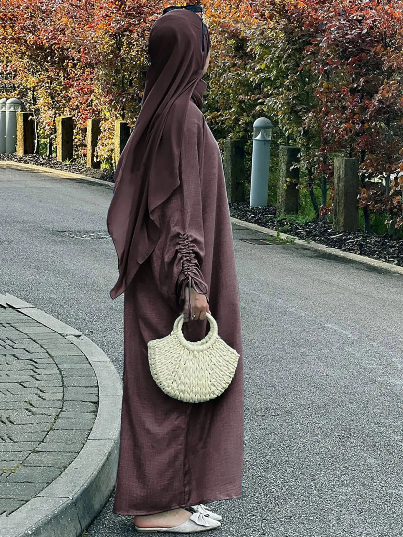 Eid Islamischen Modest Kleid für Frauen Abaya Spitze-up Hülse Marokko Casual Ramadan Vestidos Gebet Kaftan Dubai Muslimischen Lange robe.