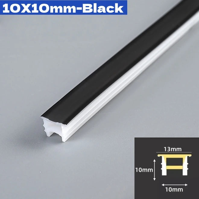 Black Flexible LED Neon Rope Lamp Silicone Tube Diffuser Recessed Channel For WS2811 WS2812B Waterproof Ribbon Neon Strip Lights