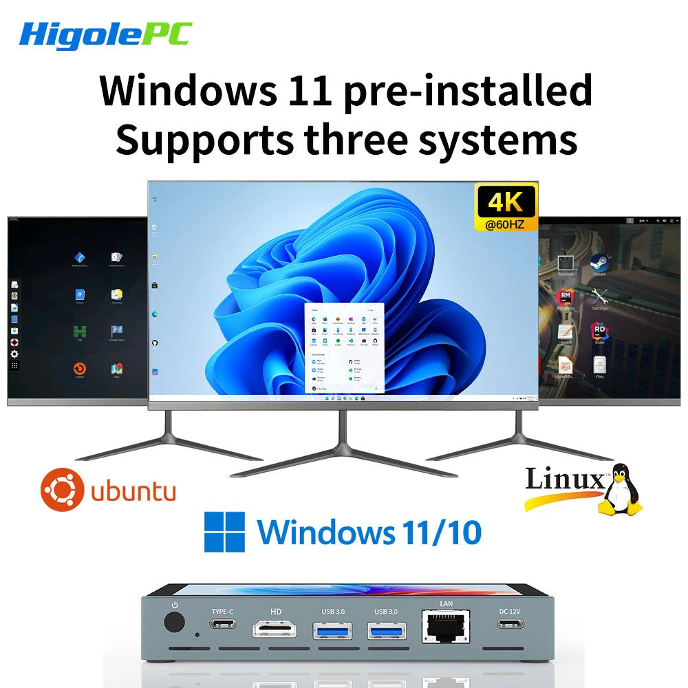 Higole Gole 2 Pro 5.5'' Intel N5095 Mini PC Windows 11 WiFi5 BT5.0  8/16GB 256GB Touch Screen 4K Desktop Computer Windows Tablet.