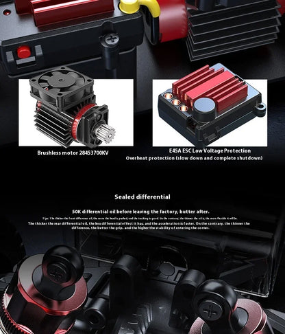 1/14 MJX 14303 Rc Drift Car 2.4G High Speed Drift Rally Truck Hyper Go Brushless 4WD Off-Road RC Cars for Adults for Kids Toys.