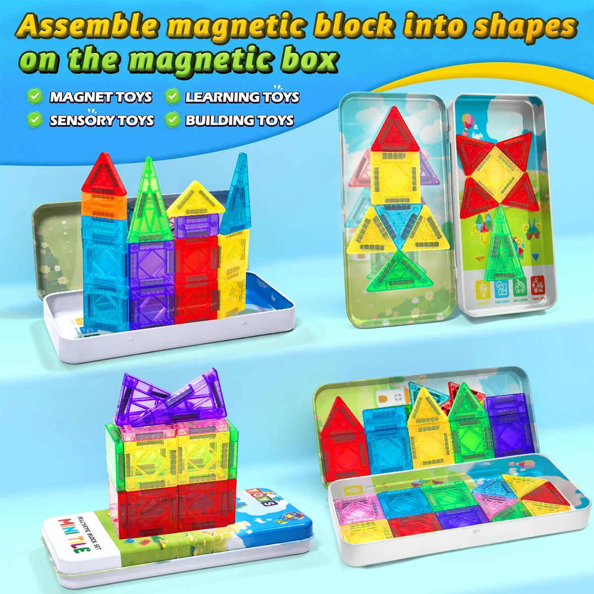 DIY Magnetic Blocks Construction Set Mini 3D Magnetic Blocks Montessori Educational Toys For Kids Gifts 28/36/43PCS.