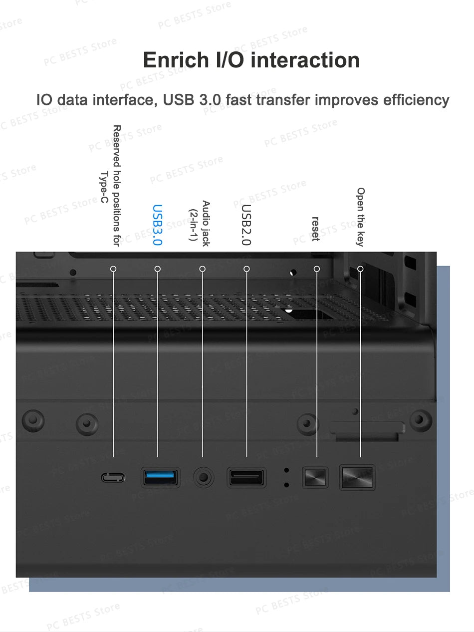 Power Train N1 MATX ITX Case Glass Side Transparent Host Shell Desktop Computer 360 Water-Cooled Mesh ventilation PC Casings.