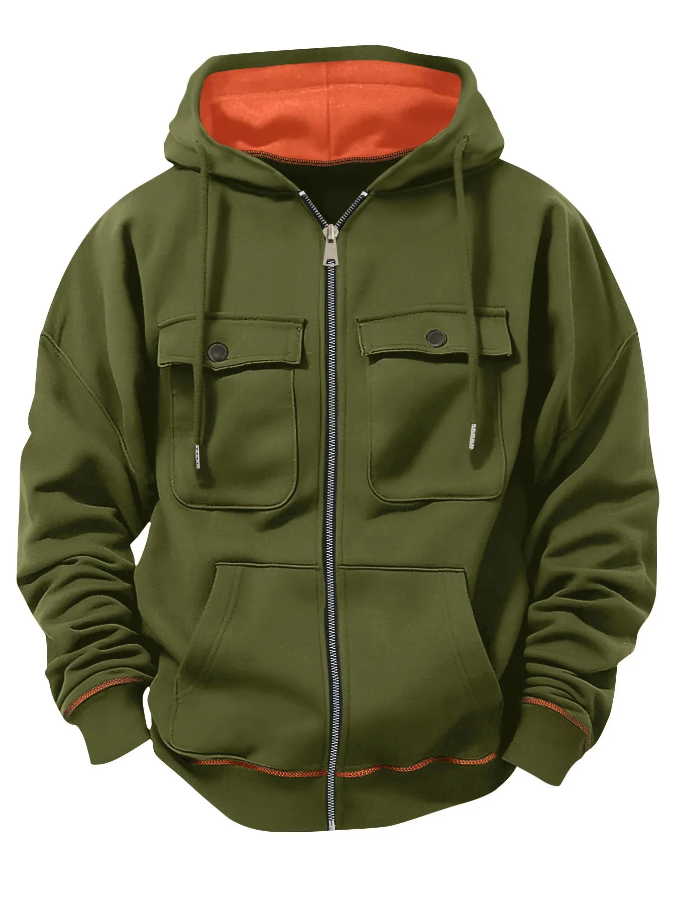 Autumn Winter Men's Fleece Warm Hooded Sweatshirt.