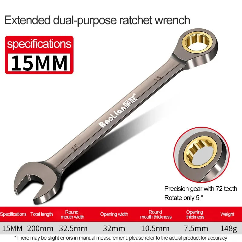 6–32 mm Universal-Torx-Schraubenschlüssel, einstellbares Drehmoment, 72-Zahn-Ratschenschlüssel für Fahrrad, Motorrad, Auto, Reparaturwerkzeuge, mechanisches Werkzeug
