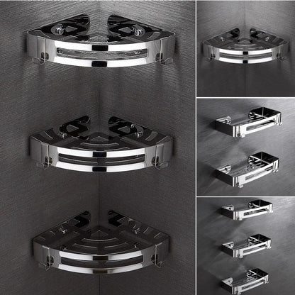 1/2/3 Schichten Eckduschregal Badezimmer Shampoo Duschregal Halter 304 Edelstahl Schlagfrei Küchenstativ Eckständer