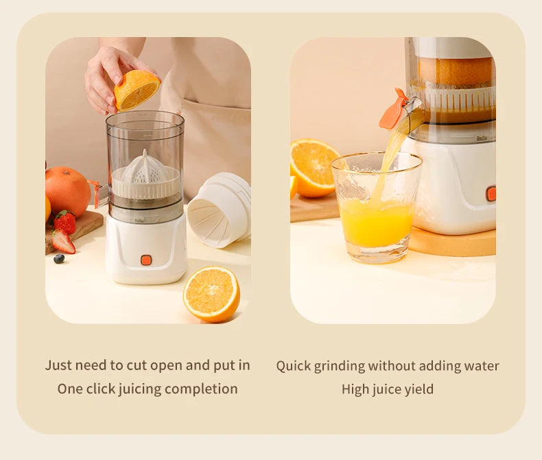 USB Charging Portable Electric Juicer 7.4V Orange Lemon Fruit Blender Household Juice Squeezer Mixer Citrus Juicer for Travel