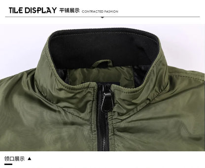 2025 Men's Fashion Cotton Warm Jackets Slim Fit Bomber Jacket  Autumn Winter Outdoor Casual Long Sleeve Warm Coats for Men 5XL.