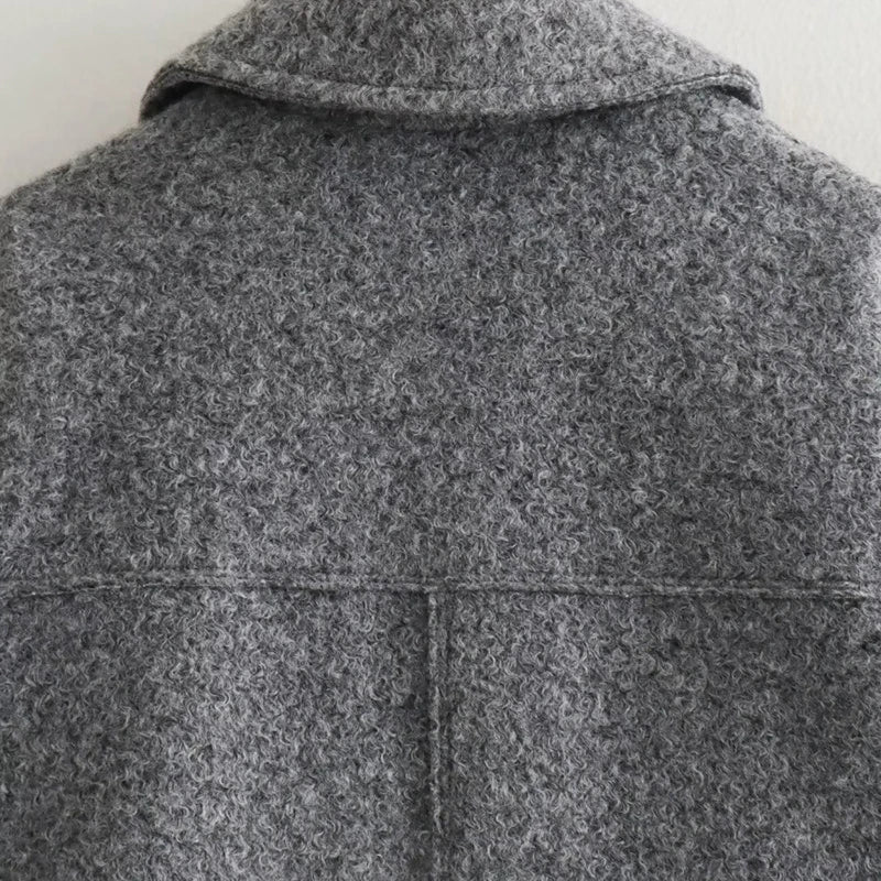 2025 frauen Elegante Feste Mantel Zipper Langarm Tasche Bomber Jacke Weibliche Casual Weiche Woolen Lose Streetwear Mäntel.