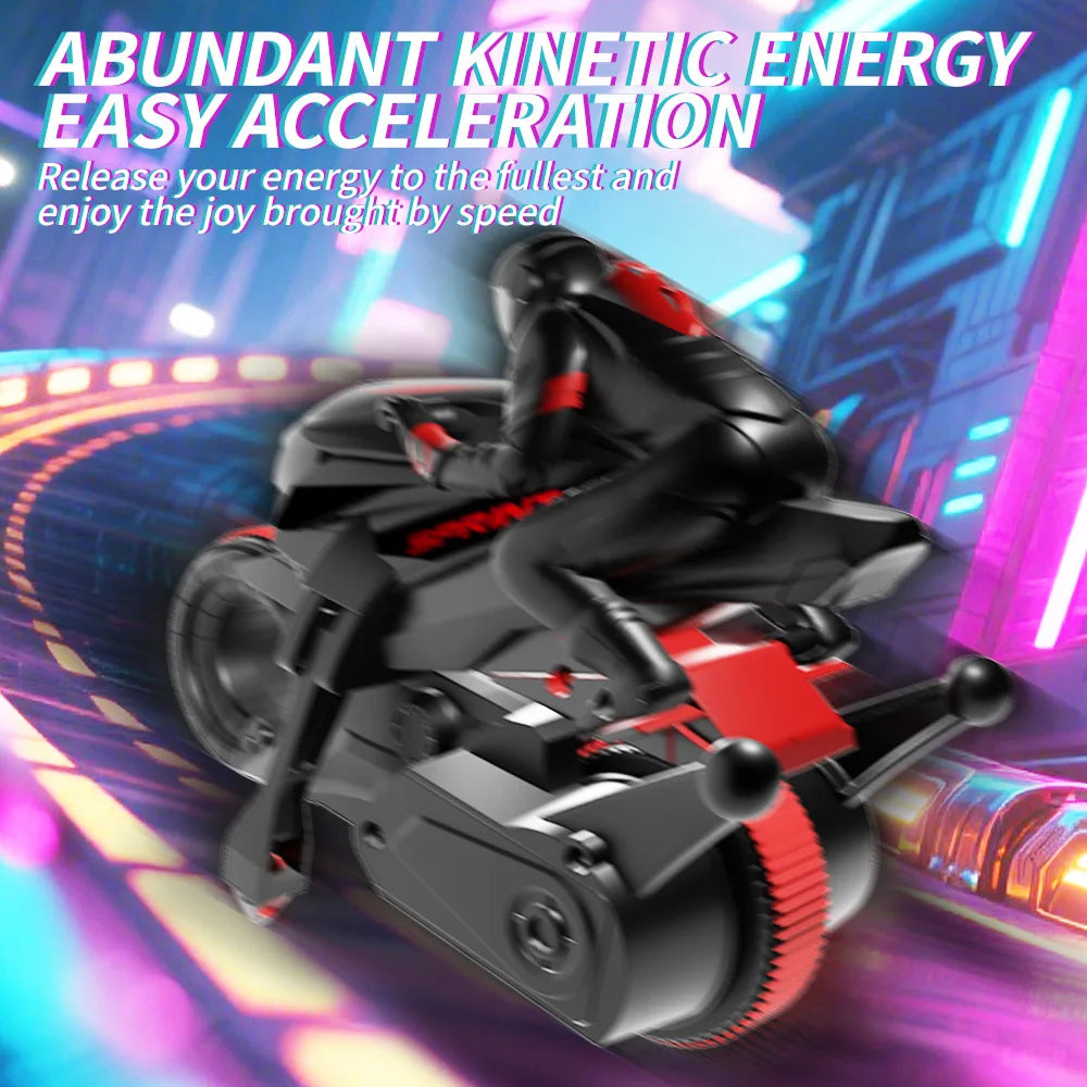 New Stunt Motorcycle 360 ° Rotation Remote Control Car High-Speed Drift Rc Racing Boy Toy Car Model Christmas Halloween Gift.