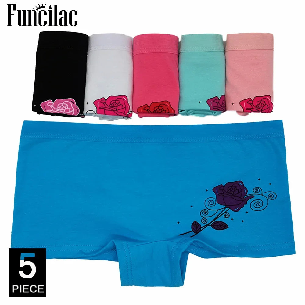 Panties cotton boxer women underwear Safety female panty print lingerie ladies girls intimate woman 5 Pcs/Lot