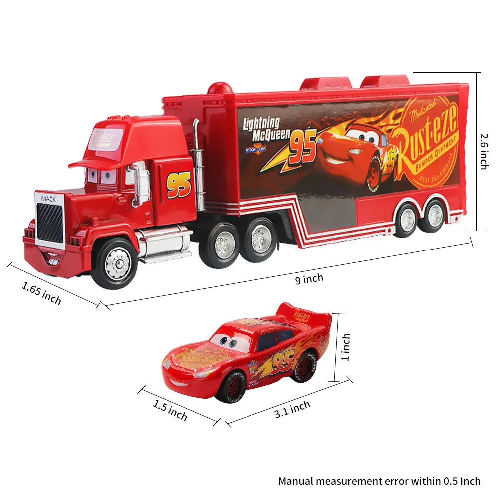 Disney Pixar Cars 2 3 Lightning McQueen Mack Uncle Jackson Storm Car Truck 1:55 Diecast Vehicle Metal Toys Gift for Children.