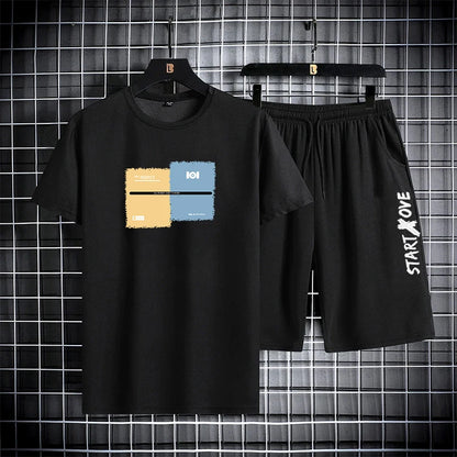 Summer Sets for Men Casual Comfortable and Breathable Short Sleeve Tshirt Shorts Outfit Stylish tracksuit men clothes for men.