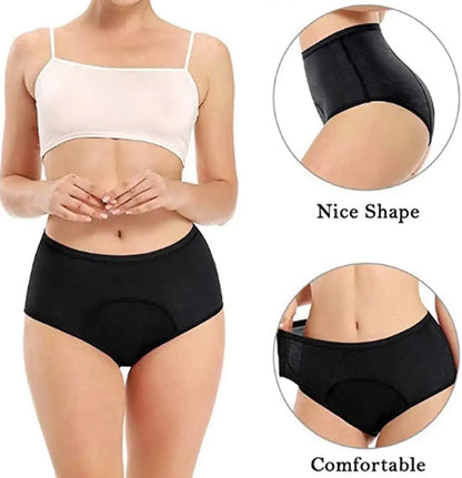 5pcs Women Period Pants Mid-High Waist Postpartum Underwear Leakproof Menstrual Cotton Knickers.