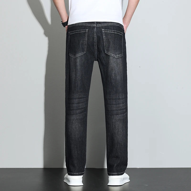 190 cm 200 cm hohe Jeans für Herren, gerade, normale Passform, Denim-Hose, männlich, Teeneeger, Stretch, extra lang, Länge 110, 115 cm, 120 cm, verlängert.