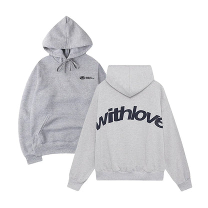 Fanceey Fleece-gefüttertes Herren-Kapuzenpullover, Winter, warm, lockere Passform, Buchstabendruck, lässiger Sport-Pullover, Kapuzenpullover für Herren, Neu