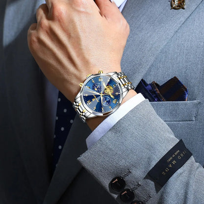 POEDAGAR Luxury Men Watch Top Original Waterproof Luminous Chronograph Man Wristwatch Stainless Steel Quartz Men's Watches Reloj.