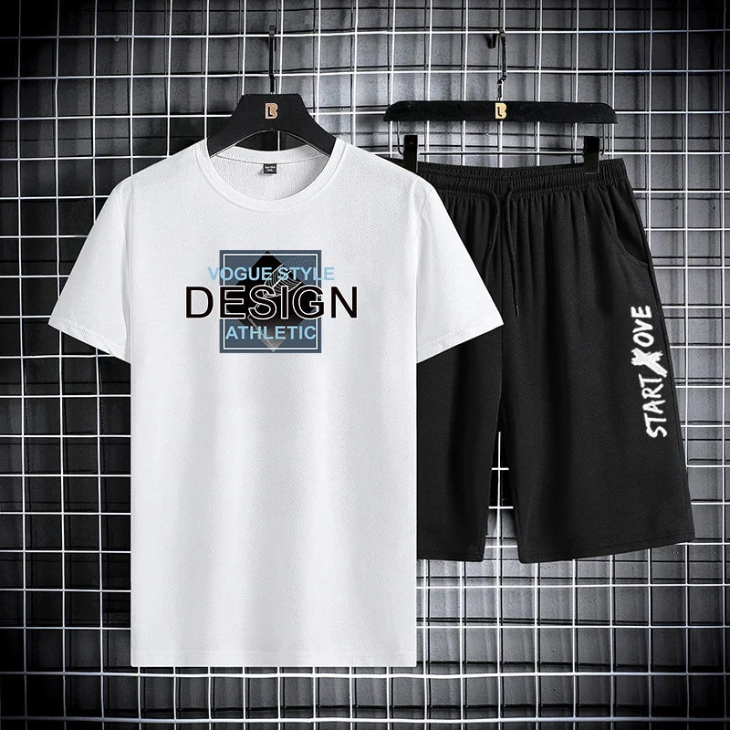 Summer Sets for Men Casual Comfortable and Breathable Short Sleeve Tshirt Shorts Outfit Stylish tracksuit men clothes for men.