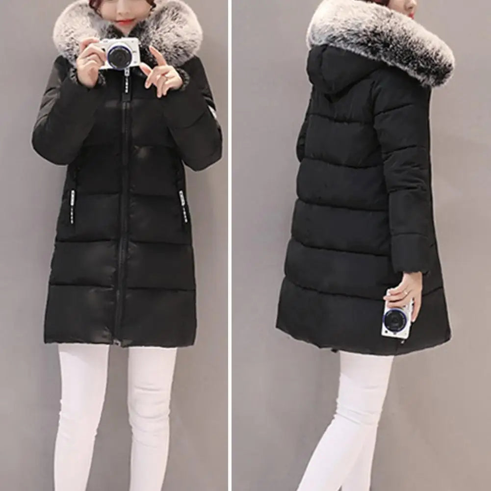 Frauen Winter Jacken Unten Baumwolle Mit Kapuze Tops Große Größe Parkas Mujer Mäntel Langen Mantel Mode Weibliche Pelz Kragen Outfits Neue Jahr.